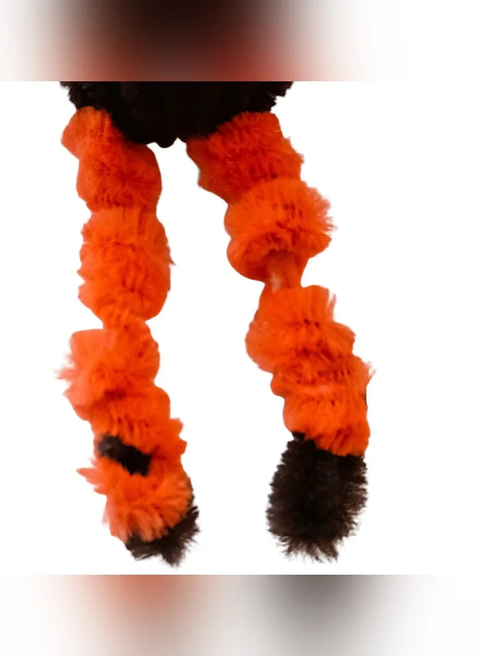 Vtg 70s Pumpkin Halloween Magnet Chenille Pipe Cleaner Scarecrow Googly Eyes